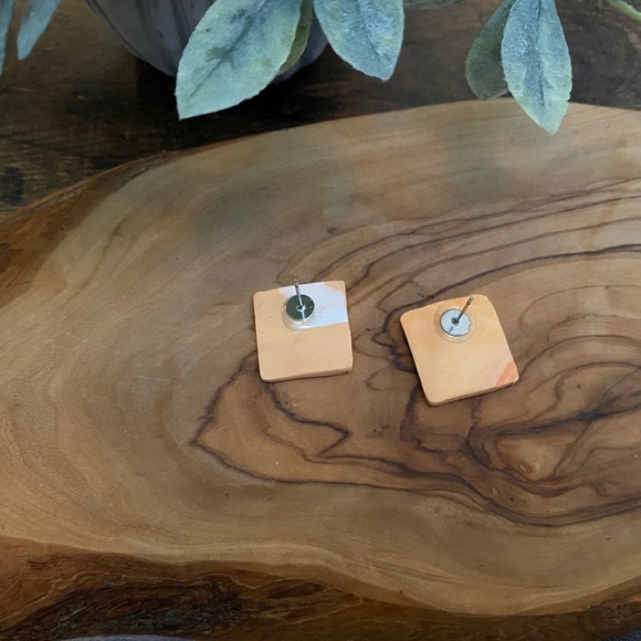 Handmade Clay Square Studs - Desert Sands Series - Picture 3 of 8
